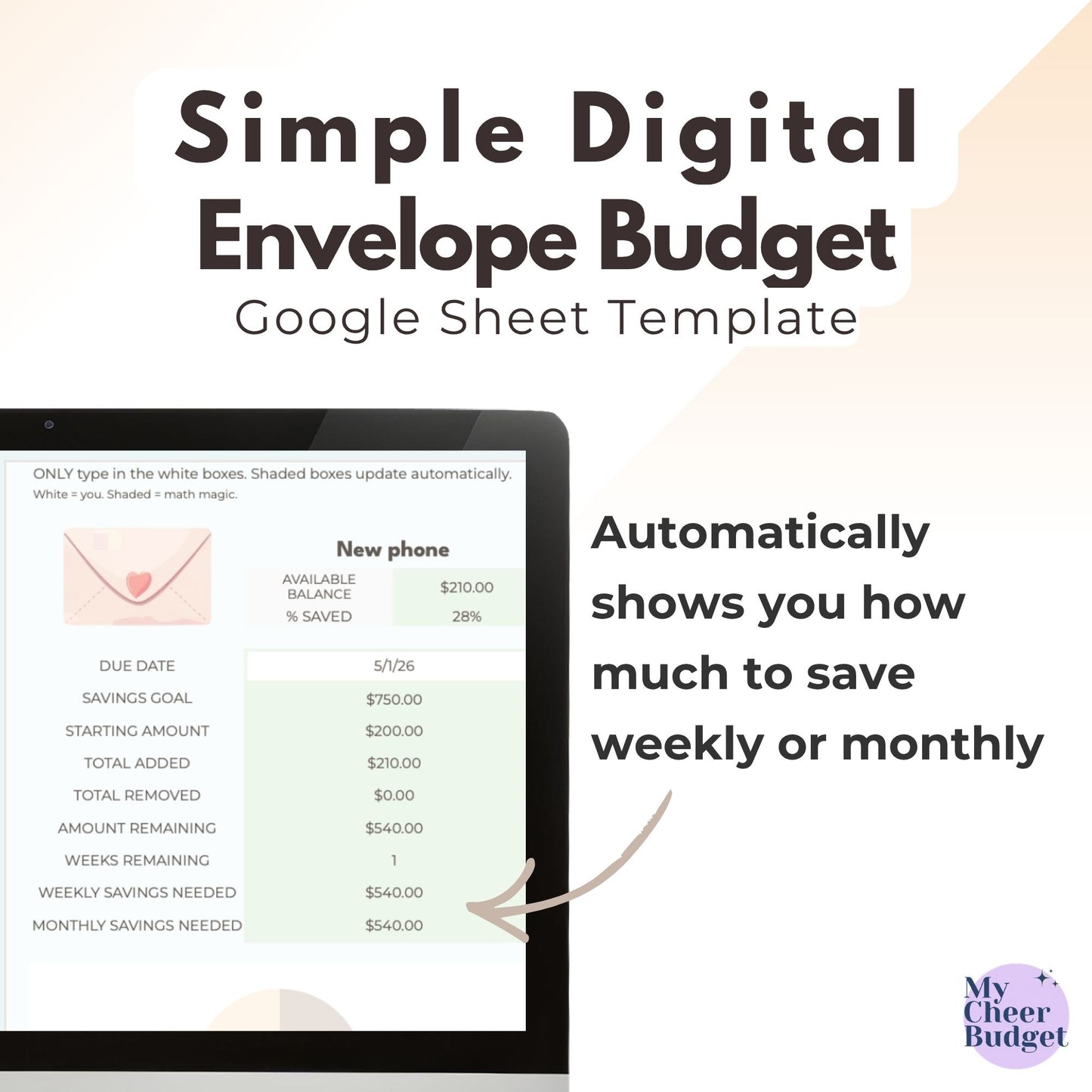 Simple Envelope Budget Tracker | Google Sheets Template