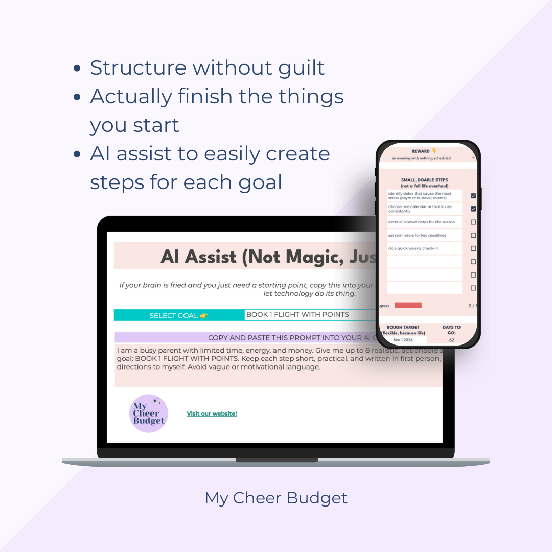 A simple, satisfying Google Sheet goal tracker that helps you set goals, break them into doable steps, track your progress, and actually finish things — without a 40-page planner or toxic hustle energy.