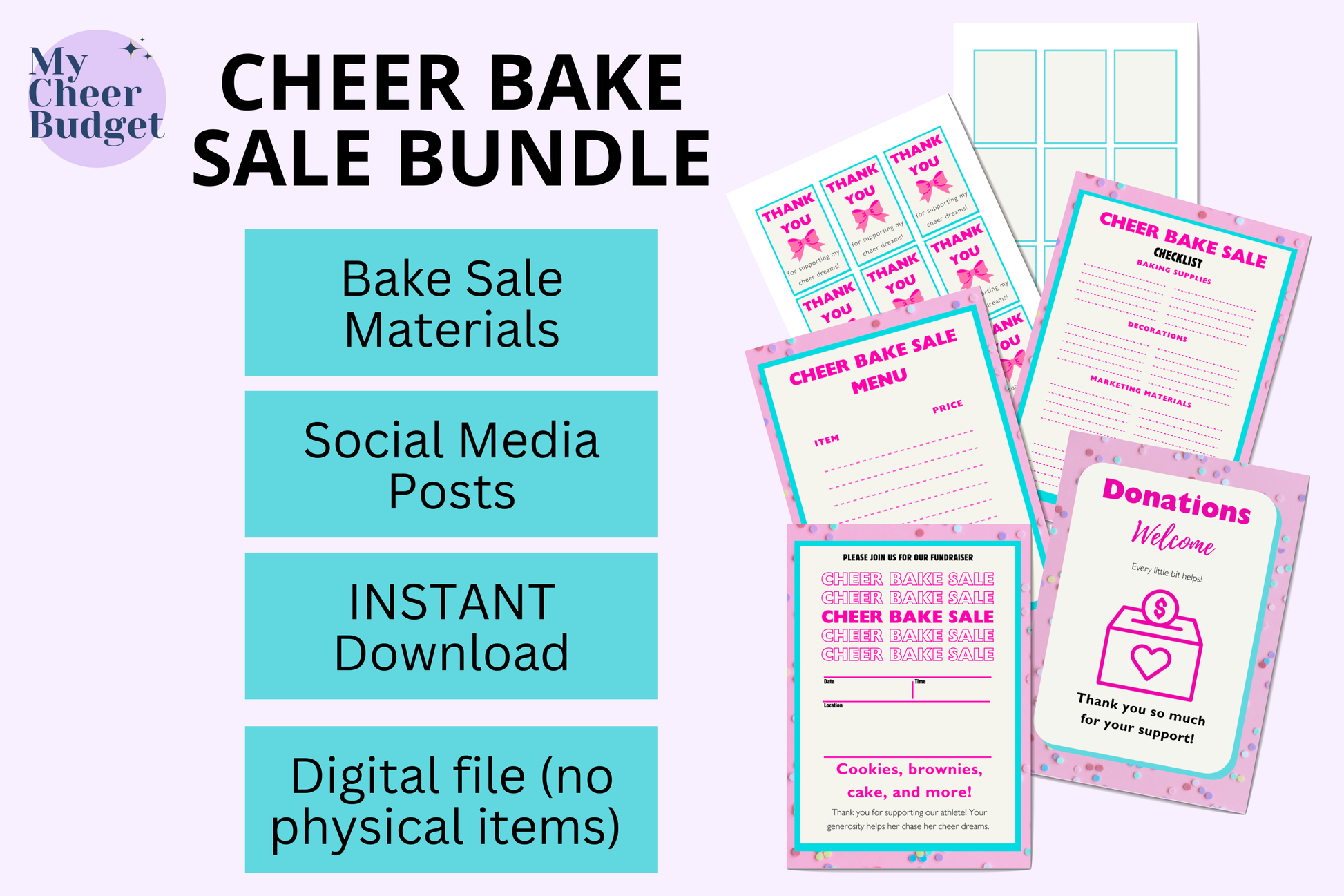 bake sale printable individual cheerleading fundraiser