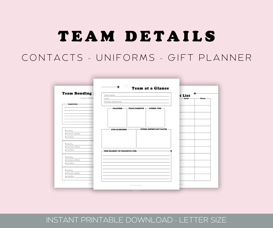 Pink Bows Cheer Planner 2024-2025 | Digital Download