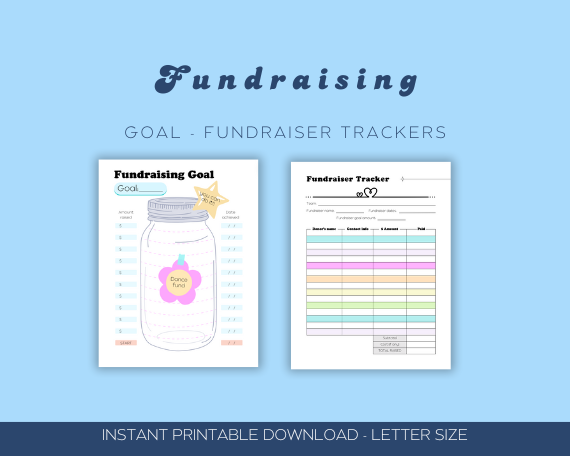 Printable planner for dance parents with sections for fundraising