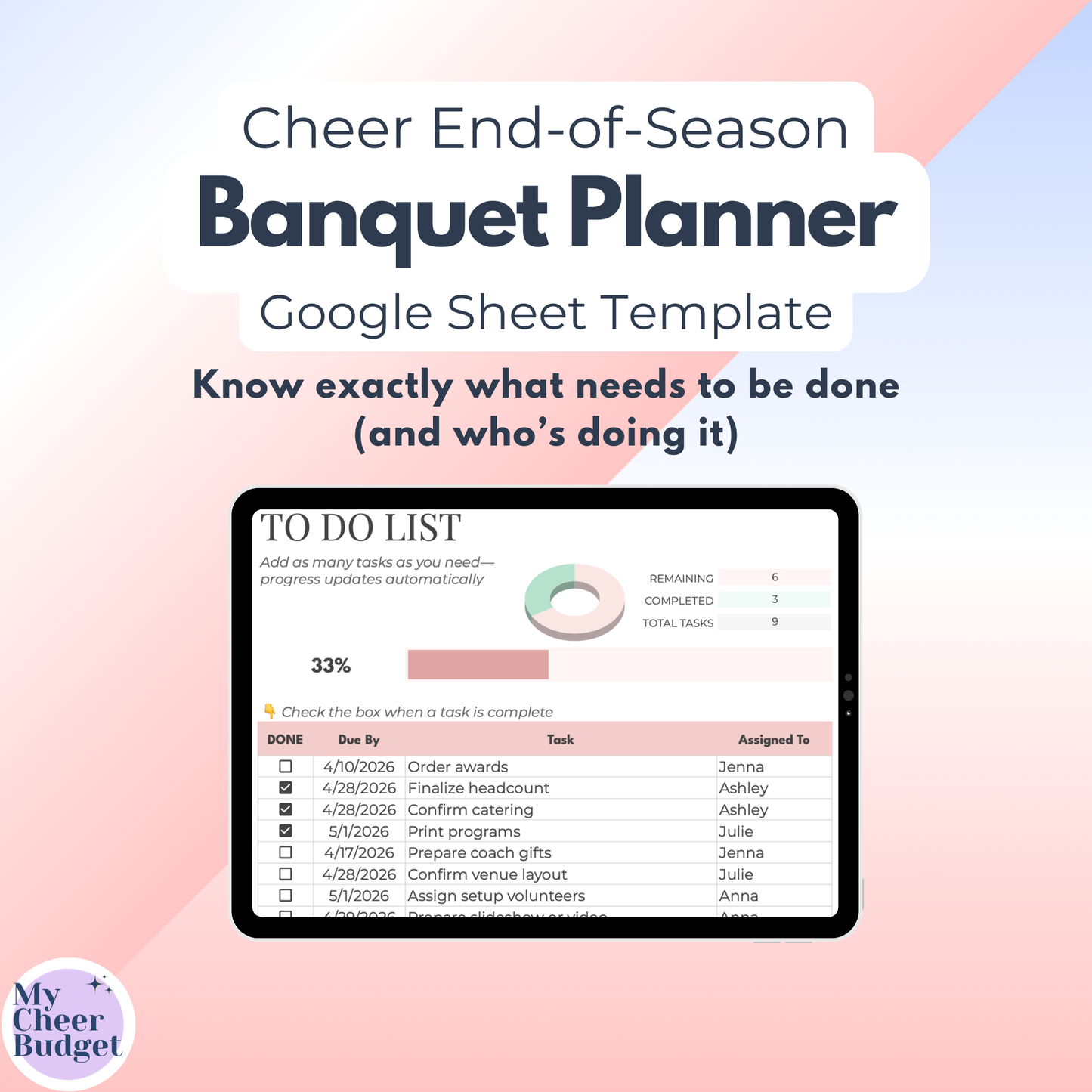 Banquet Planner | Google Sheets Template