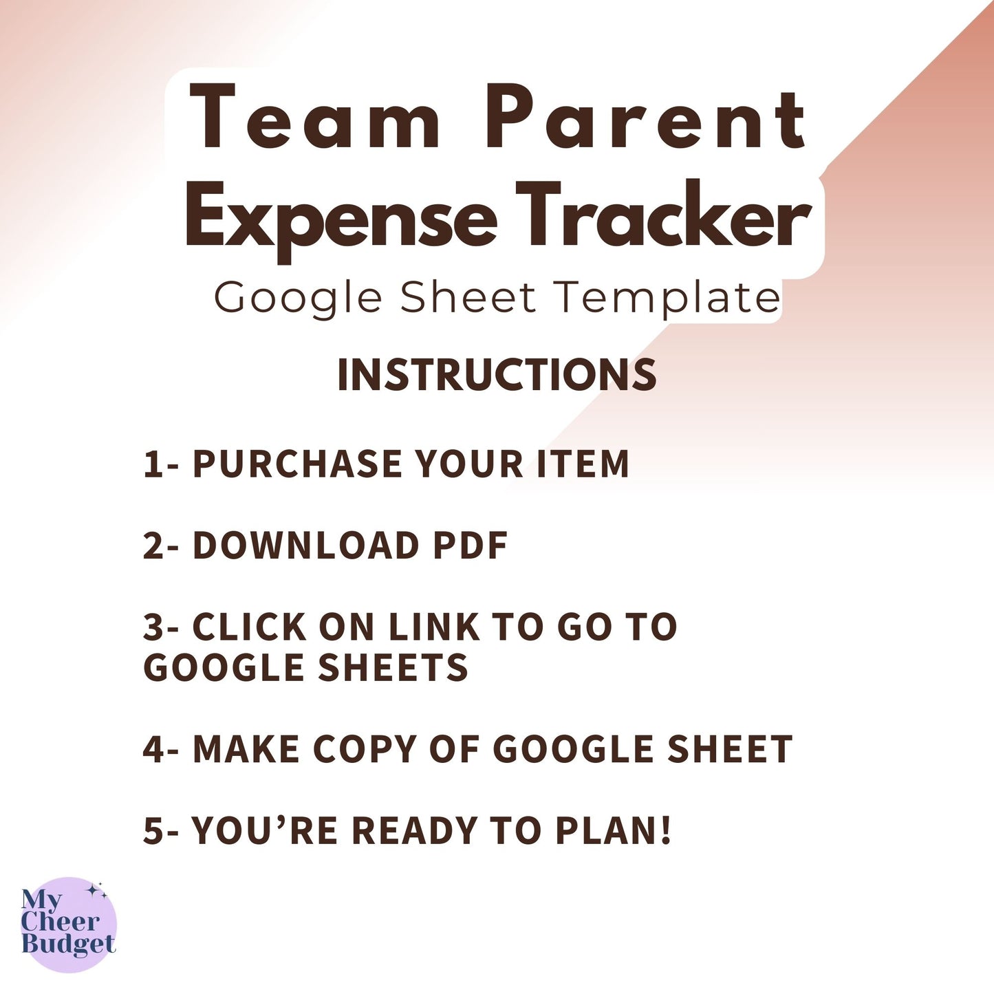 Team Parent Expense Tracker, Terra Cotta | Google Sheets Template
