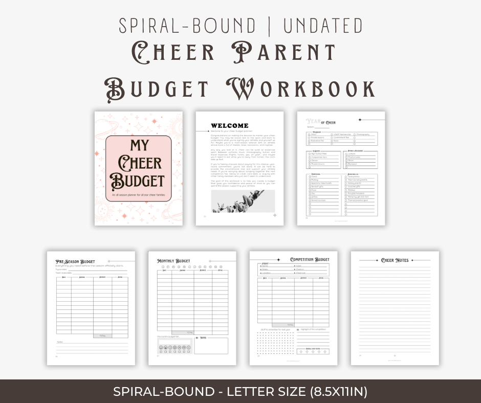 Boho Mystical Cheer Parent Budget Workbook | Spiral Bound