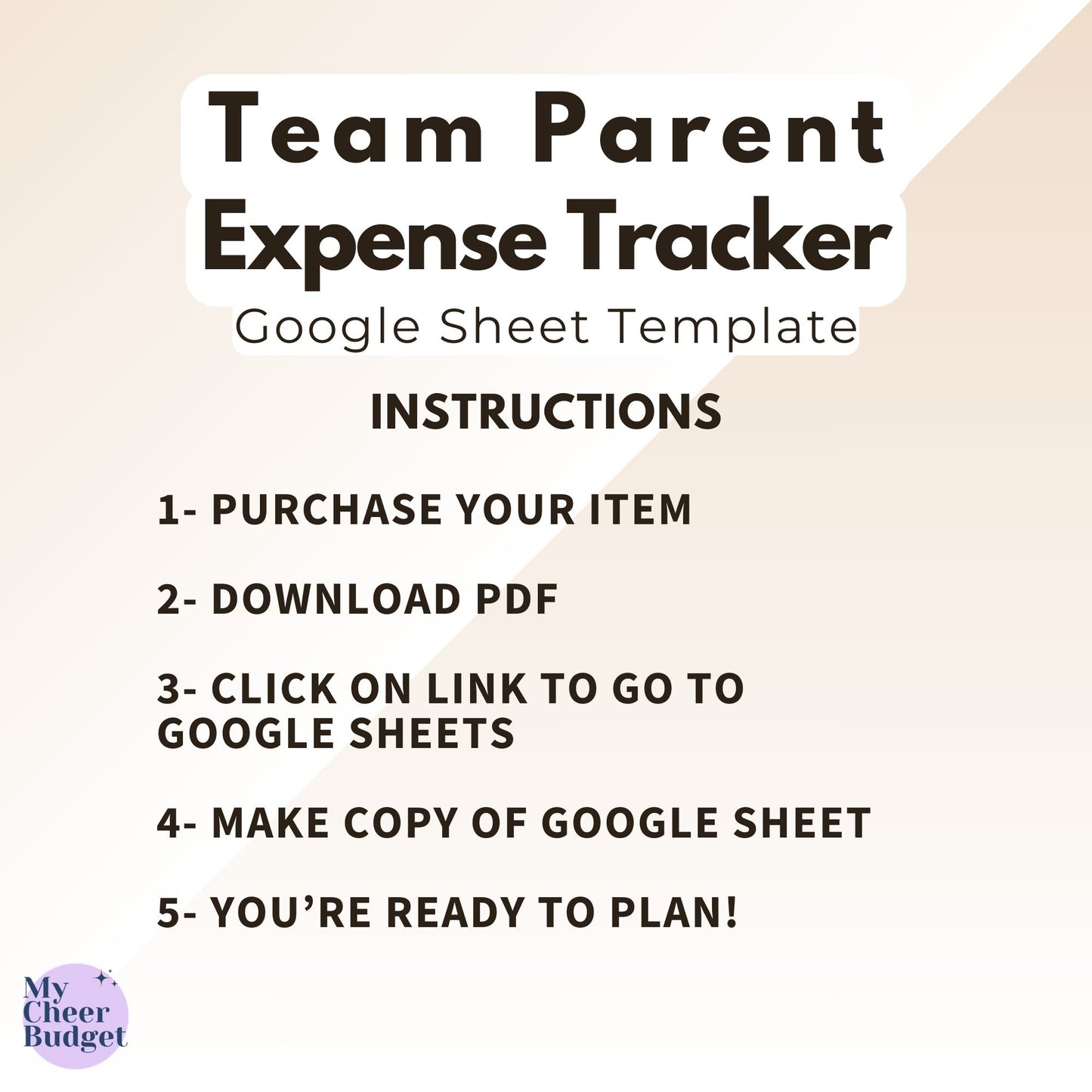 Team Parent Expense Tracker, Driftwood | Google Sheets Template