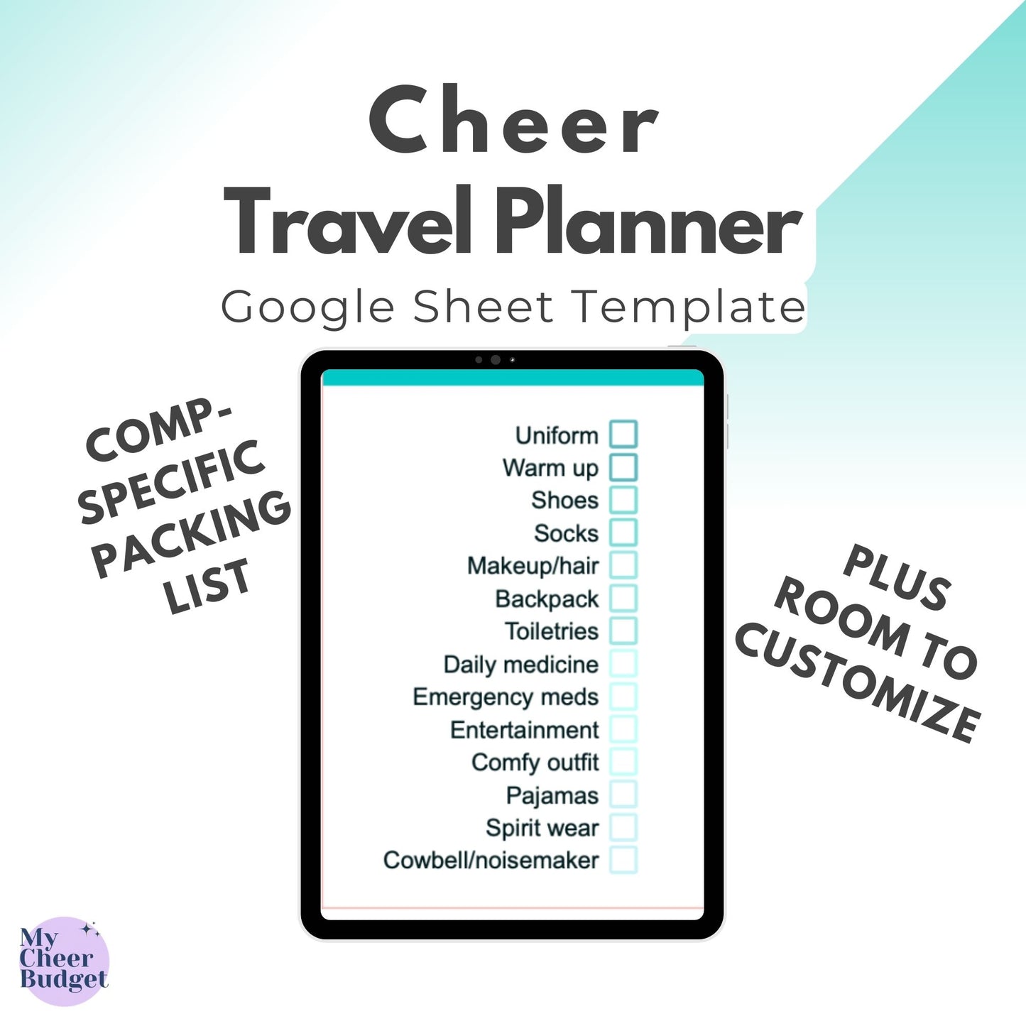 Cheer Travel Planner, Ocean | Google Sheets Template
