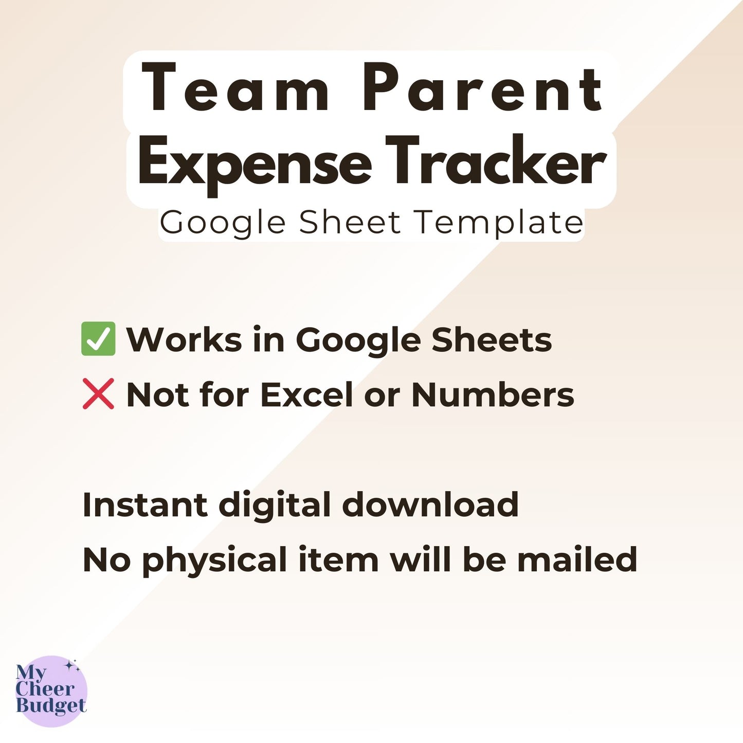 Team Parent Expense Tracker, Driftwood | Google Sheets Template