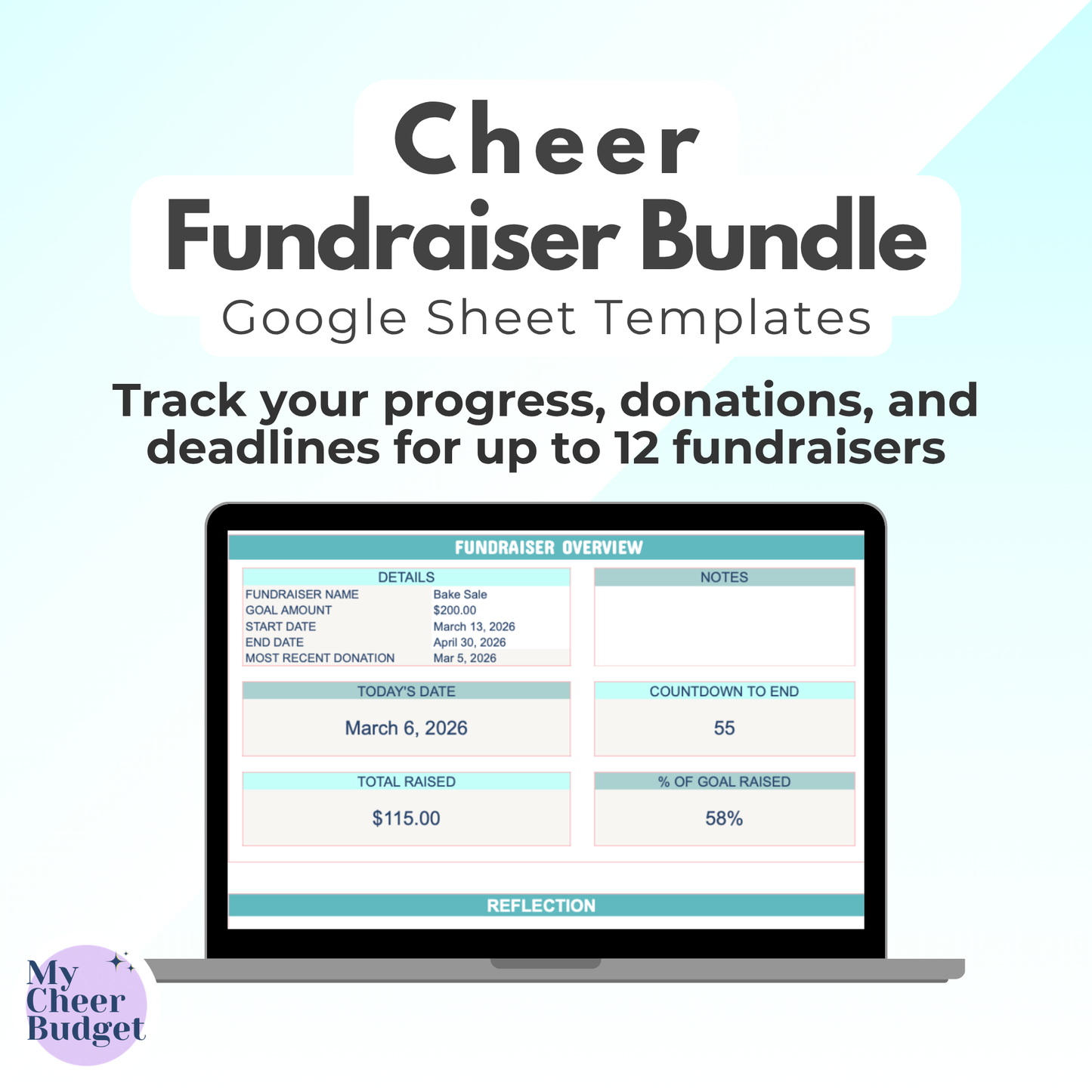 Fundraising Bundle, Ocean | Google Sheets Template