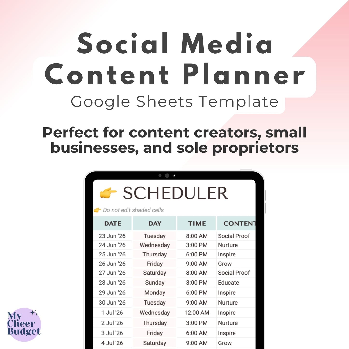Content Planner | Google Sheets Template