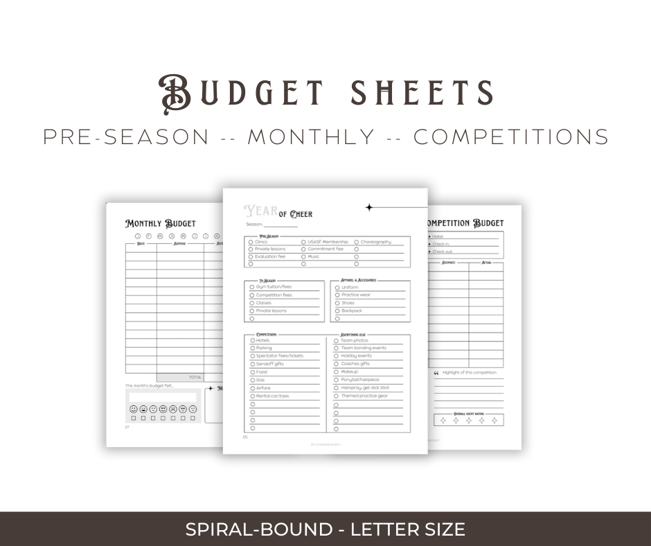 Boho Mystical Cheer Parent Budget Workbook | Spiral Bound