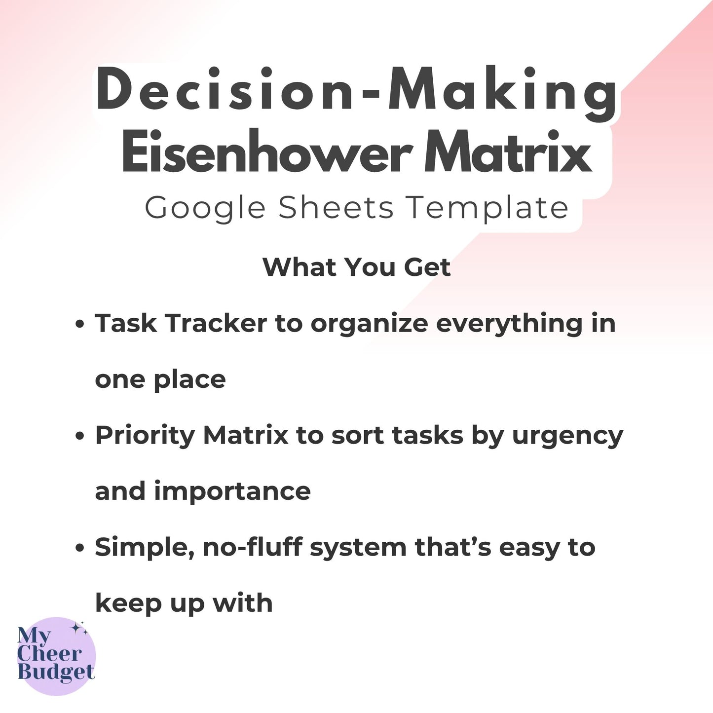 Eisenhower Matrix, Rose Garden | Google Sheets Template