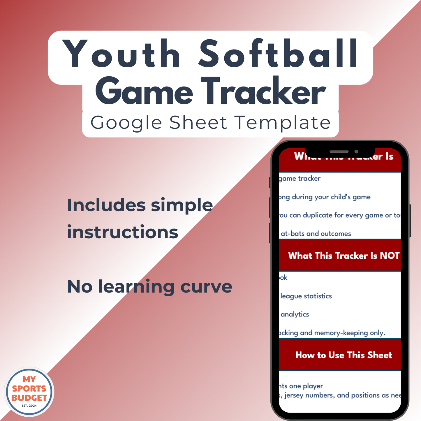 Youth Softball Scorekeeping | Google Sheets Template