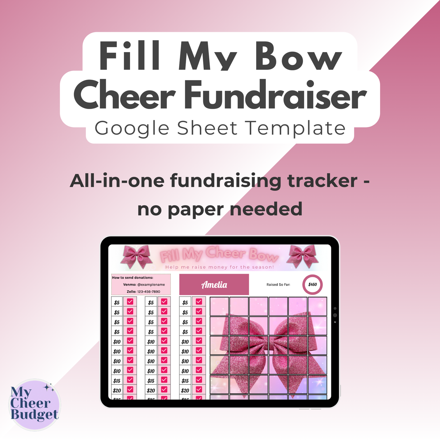 Fill My Bow Fundraiser | Google Sheets Template