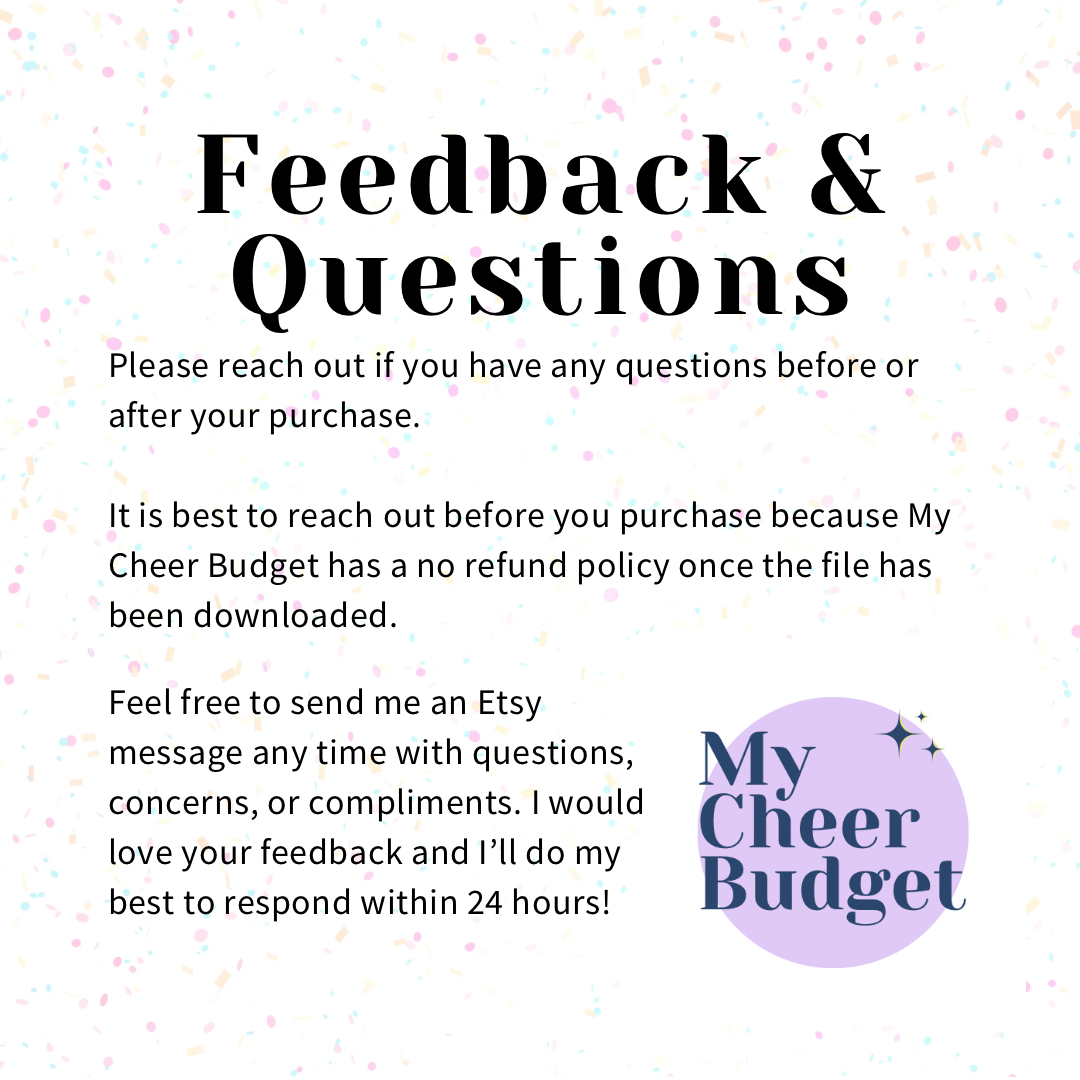 Giving feedback to my cheer budget