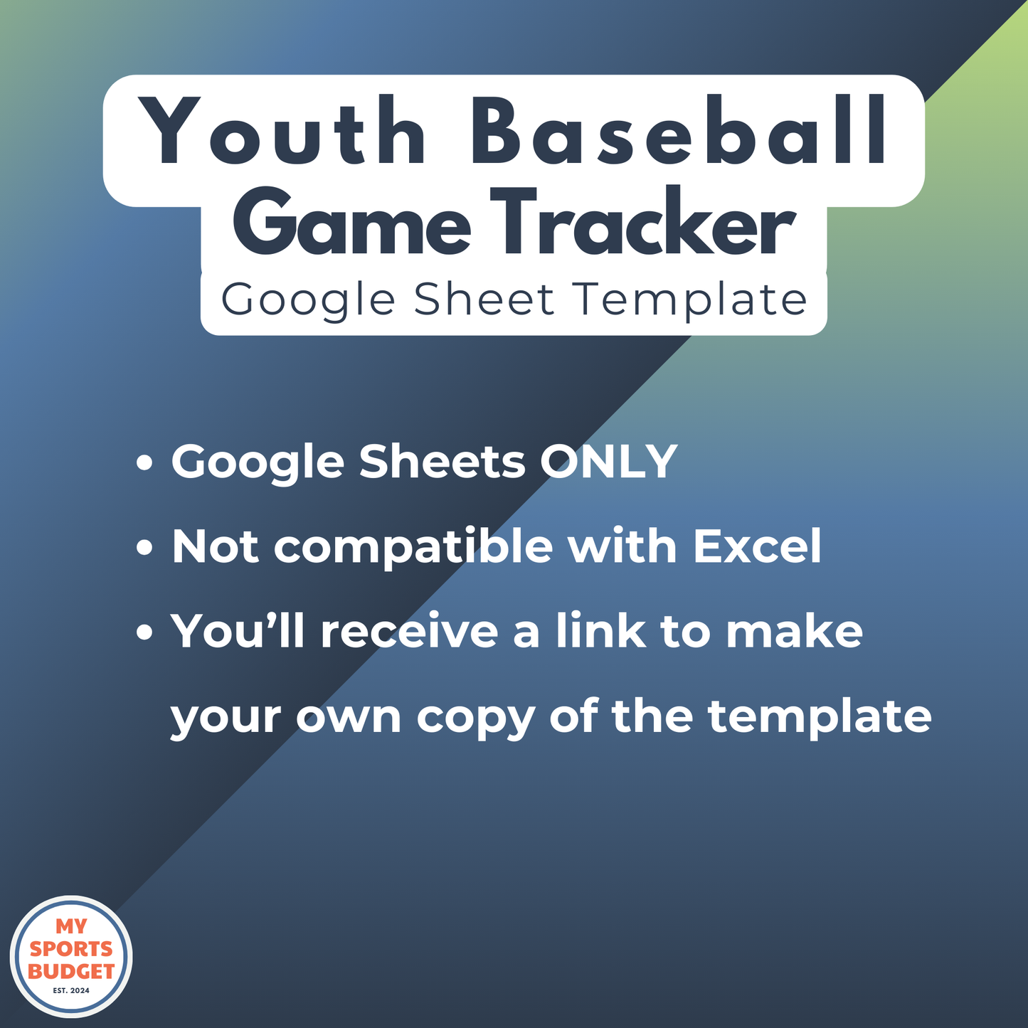 Youth Baseball Scorekeeping | Google Sheets Template