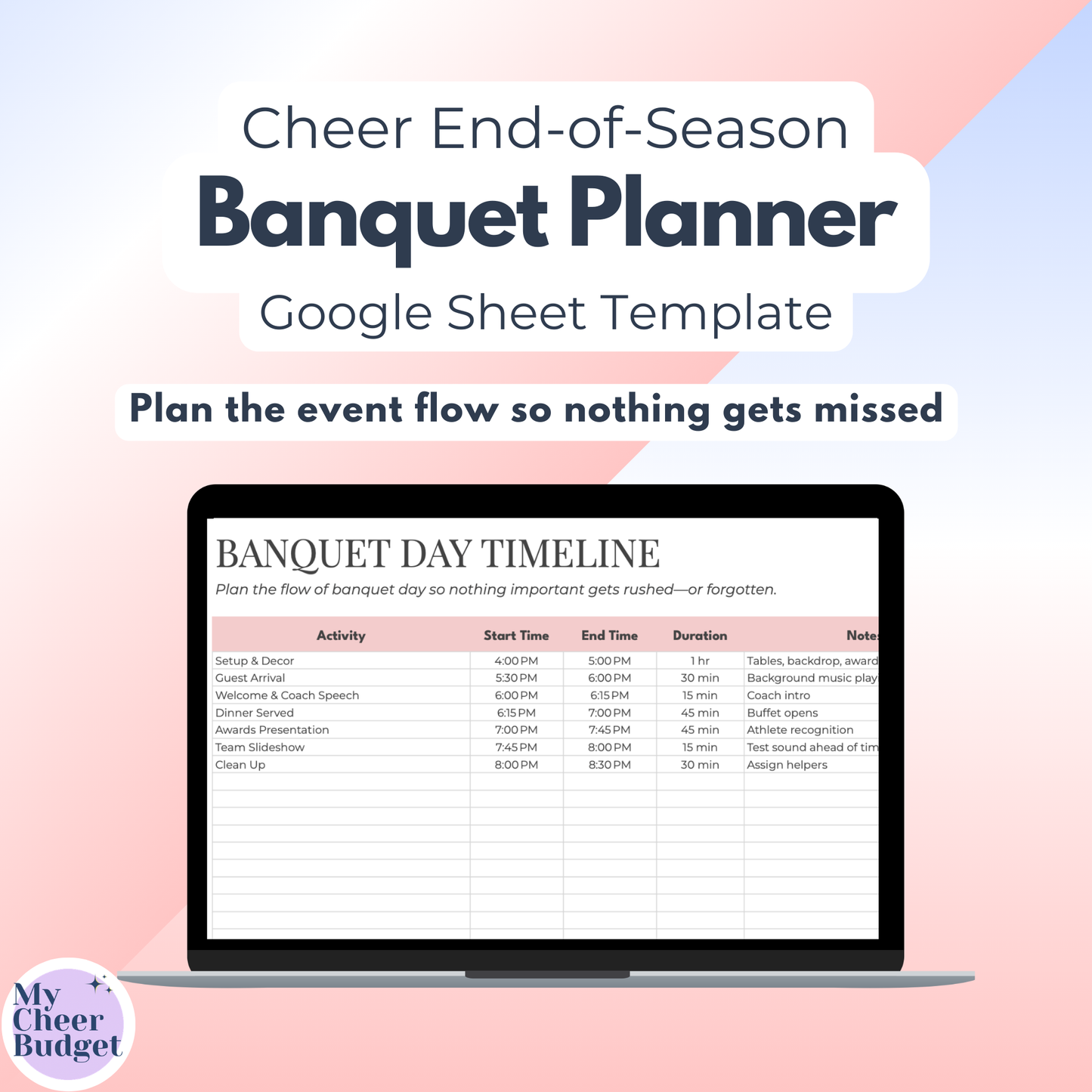 Banquet Planner | Google Sheets Template
