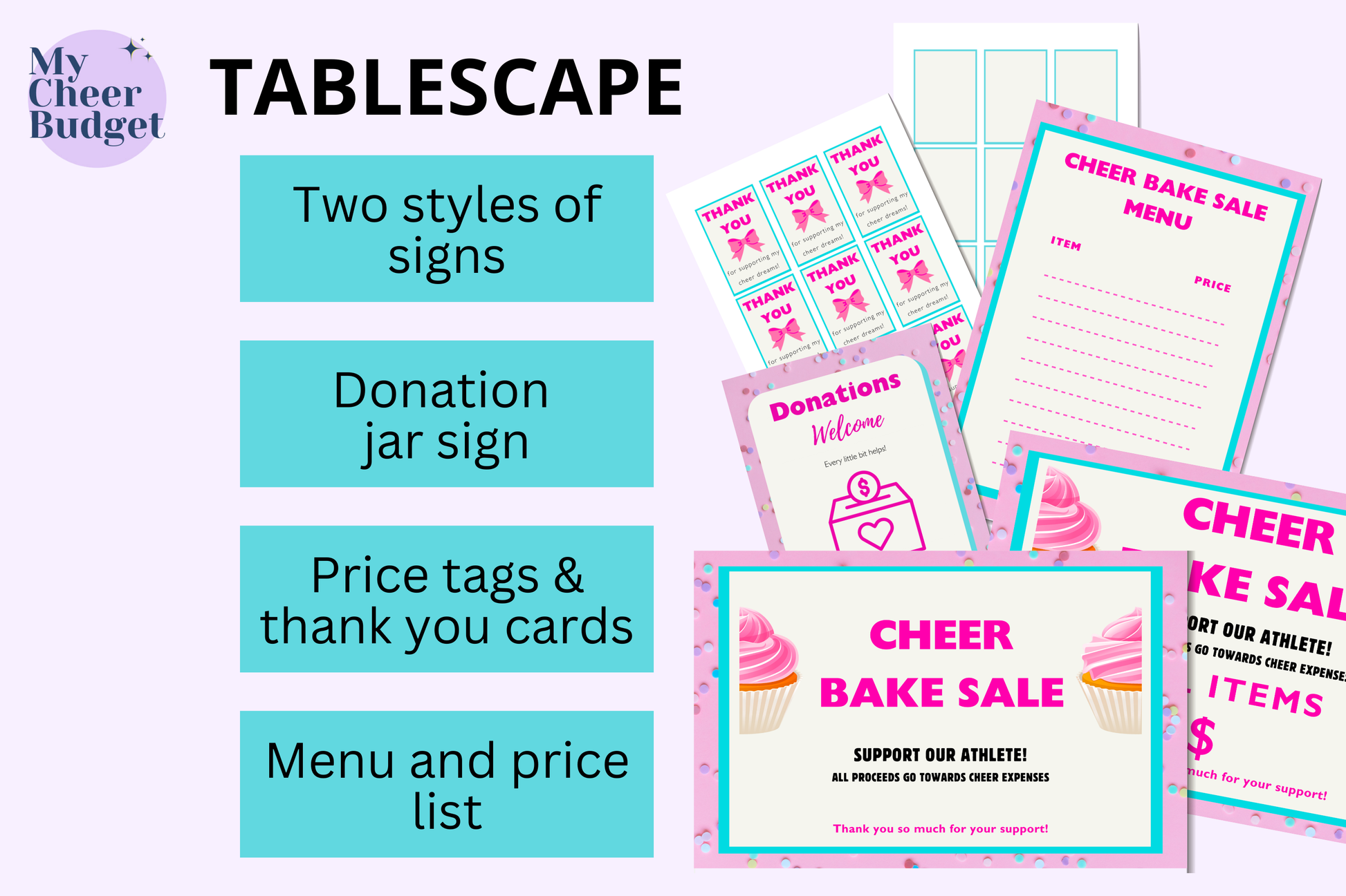 bake sale printable individual cheerleading fundraiser