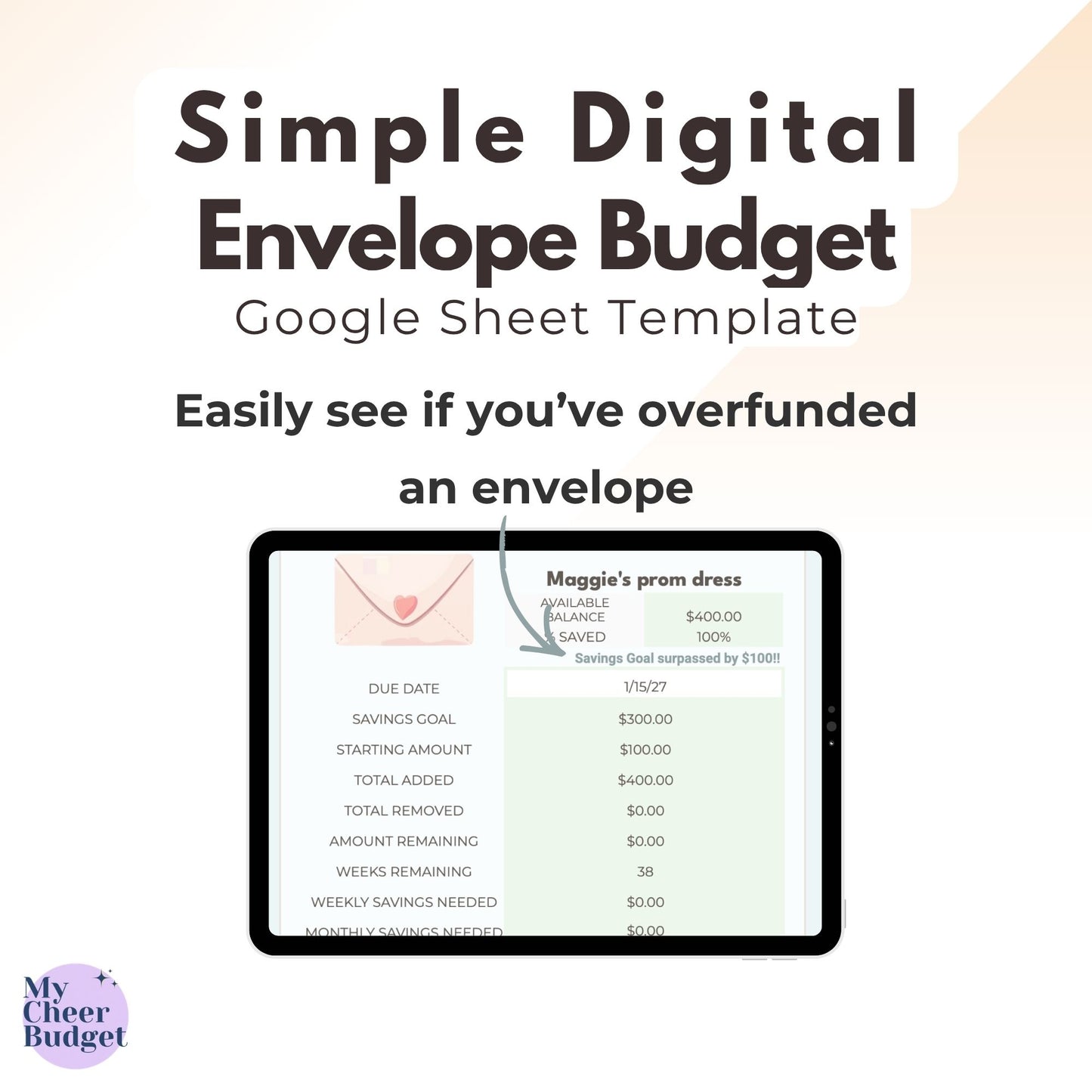 Simple Envelope Budget Tracker | Google Sheets Template