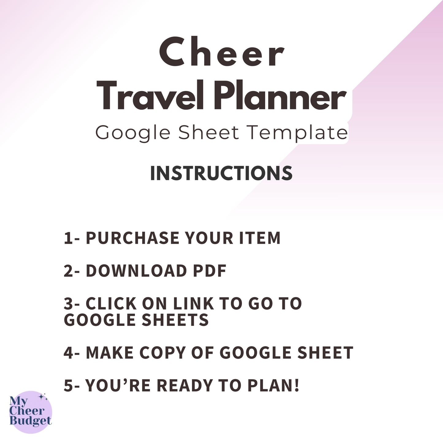 Cheer Travel Planner, Wildflower | Google Sheets Template