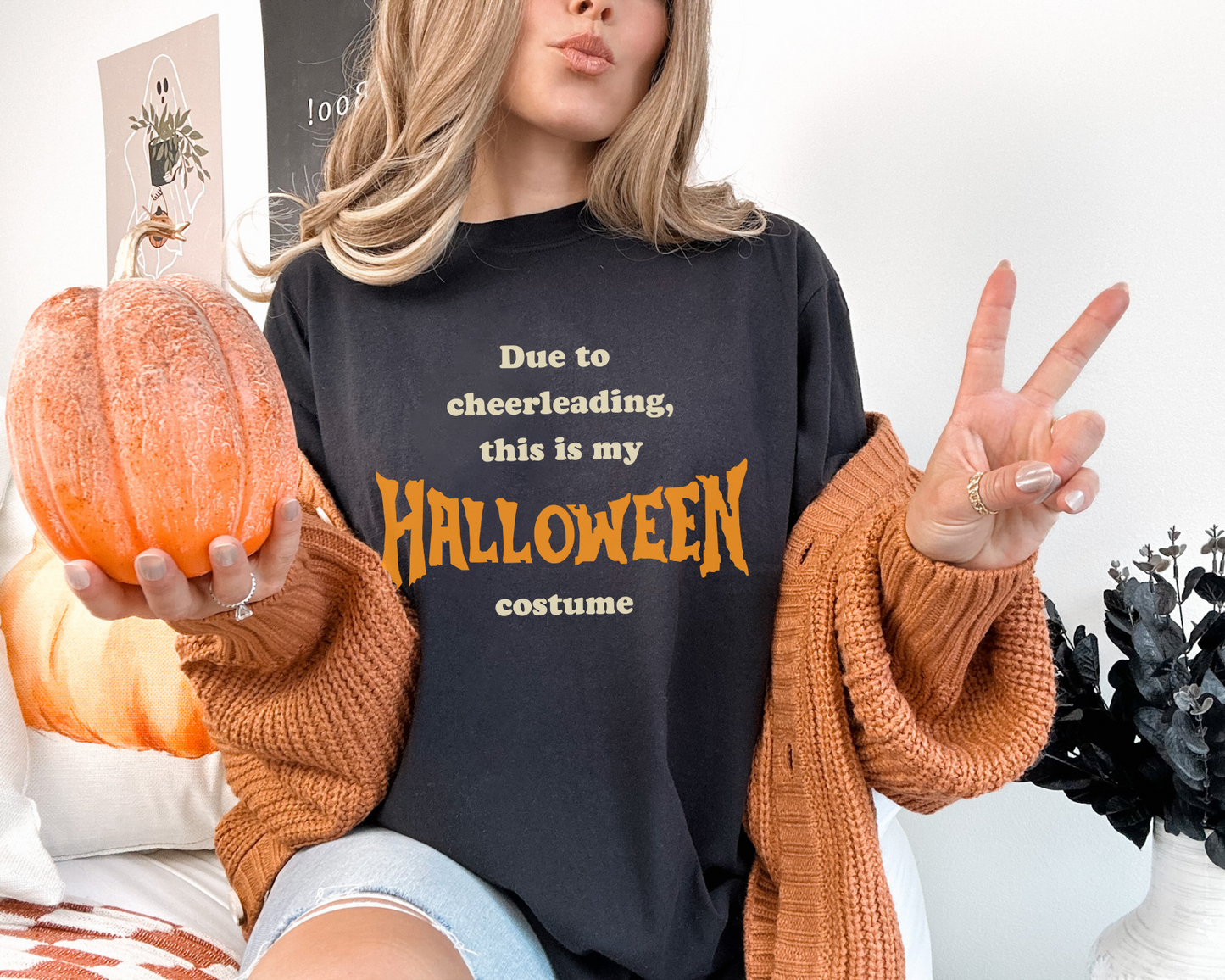 Funny cheerleading Halloween shirt