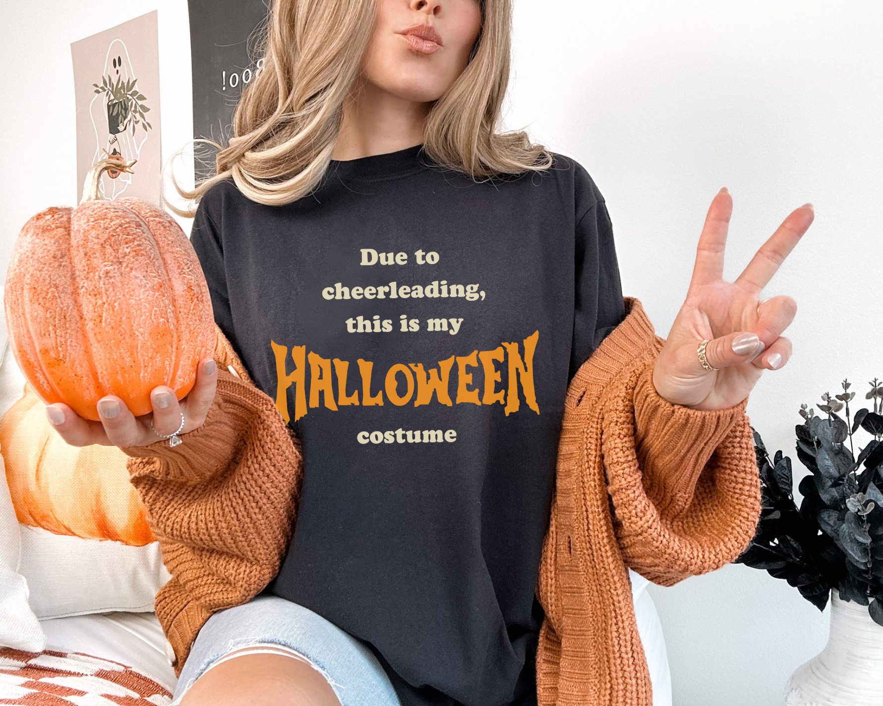 Funny cheerleading Halloween shirt