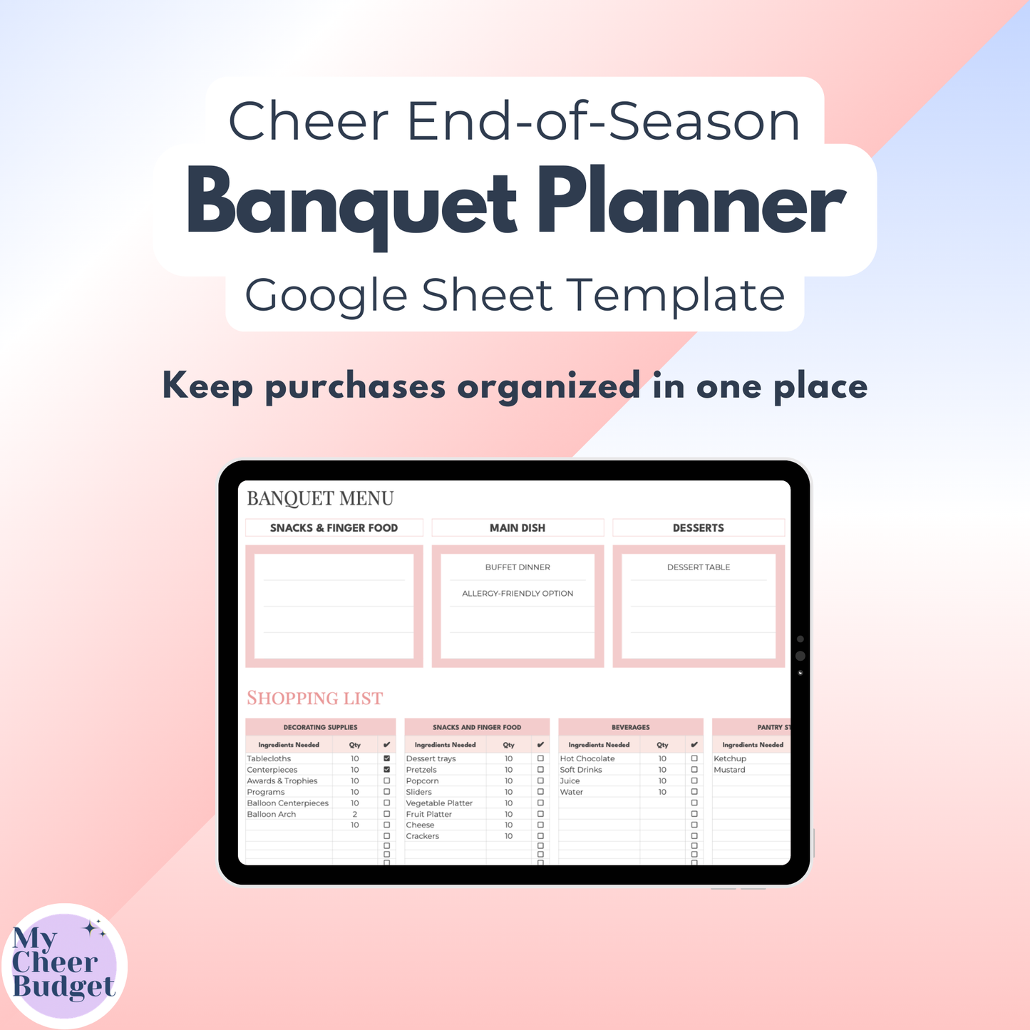 Banquet Planner | Google Sheets Template