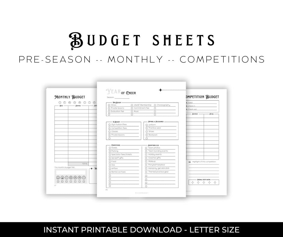 Boho Mystical Cheer Parent Budget Workbook | Digital Download