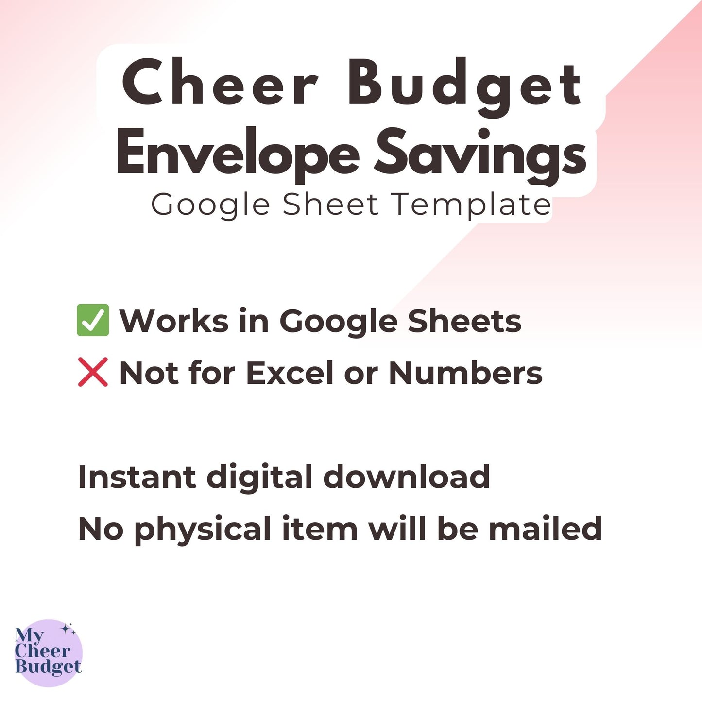 Digital Envelope Savings, Rose Garden | Google Sheets Template