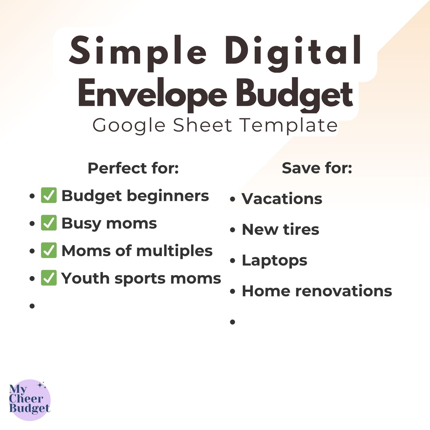 Simple Envelope Budget Tracker | Google Sheets Template