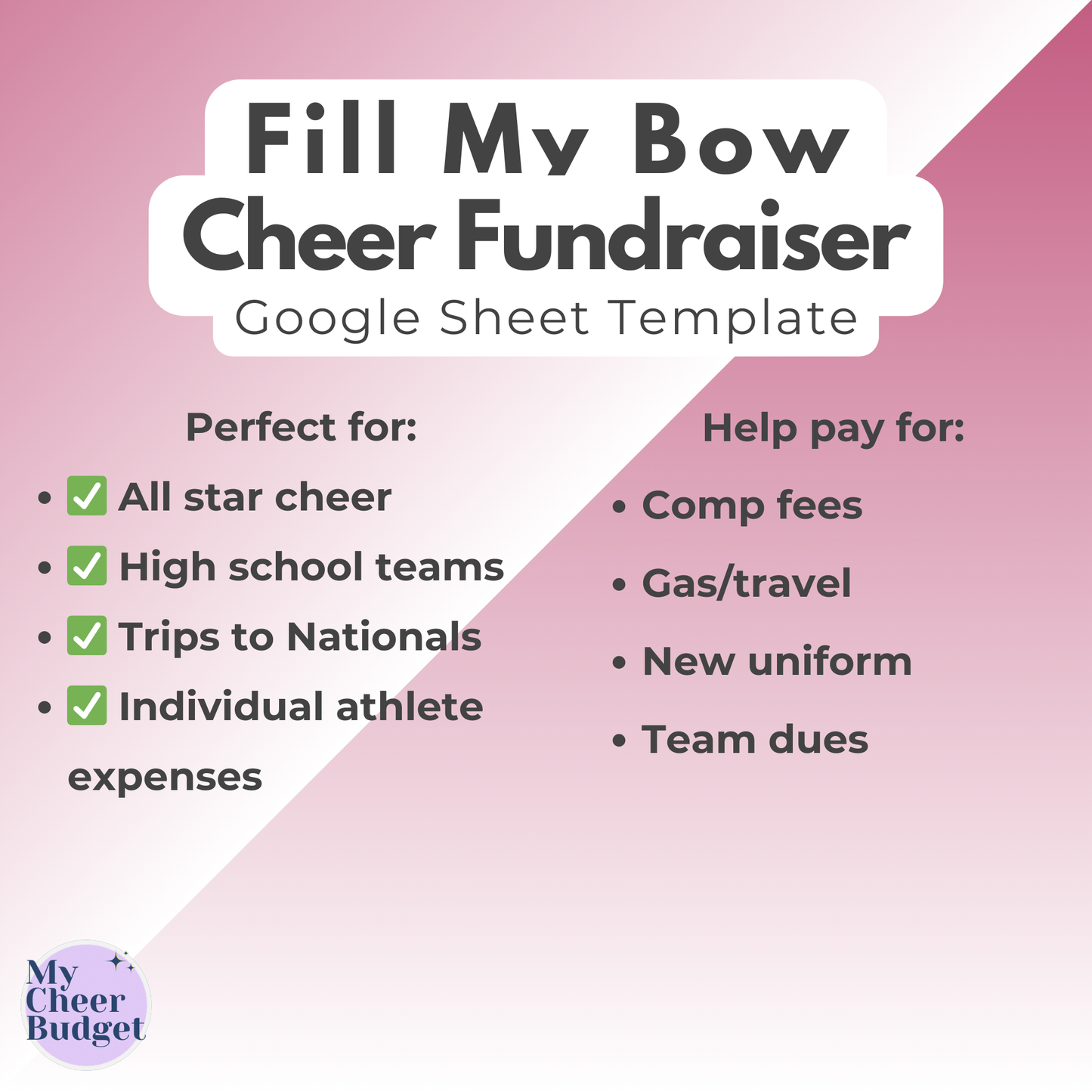 Fill My Bow Fundraiser | Google Sheets Template