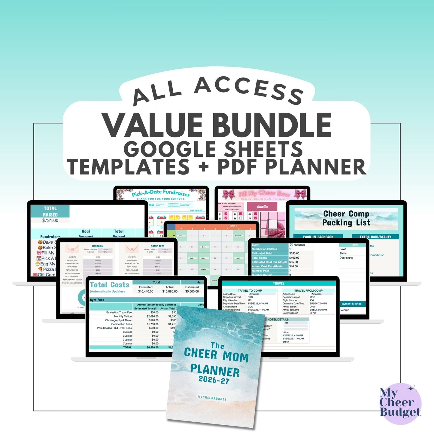 All Access Value Bundle, Ocean | Google Sheets Templates + PDF Planner