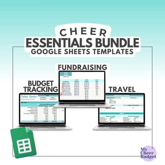 Cheer Essentials Bundle, Ocean | Fundraising + Budget + Travel Google Sheets Templates