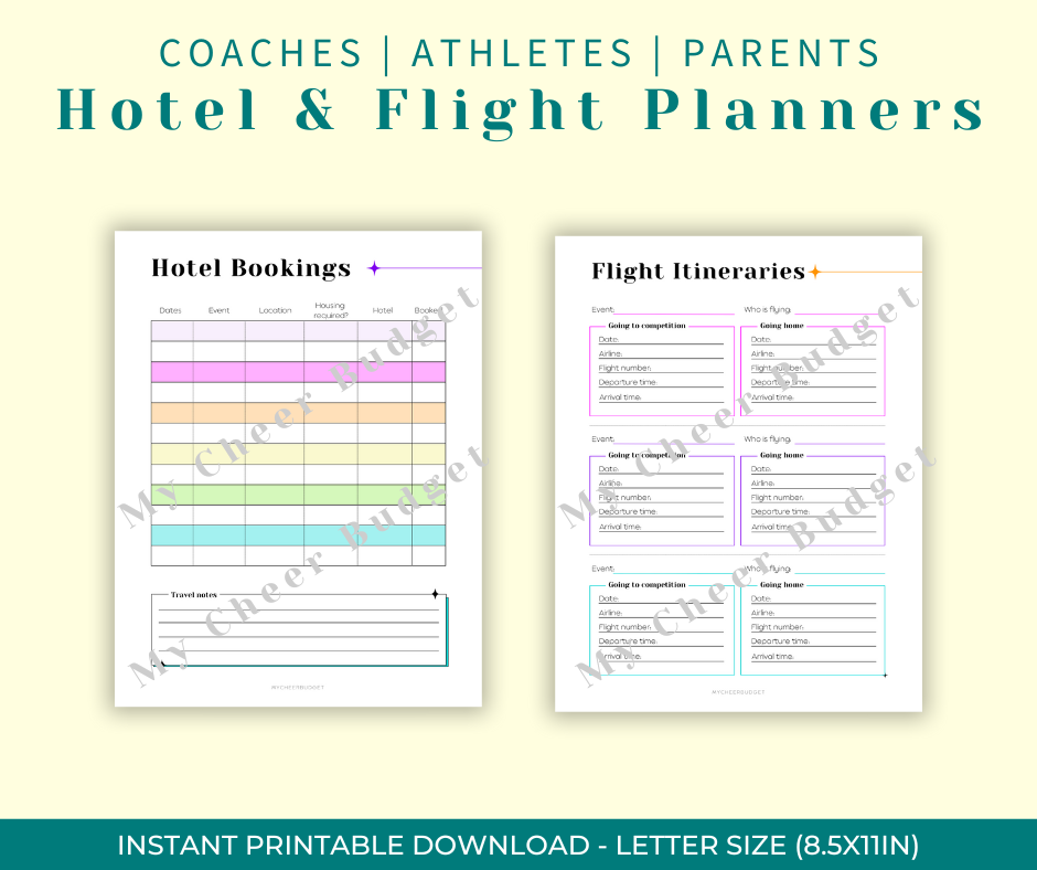 Cheer travel planner digital download