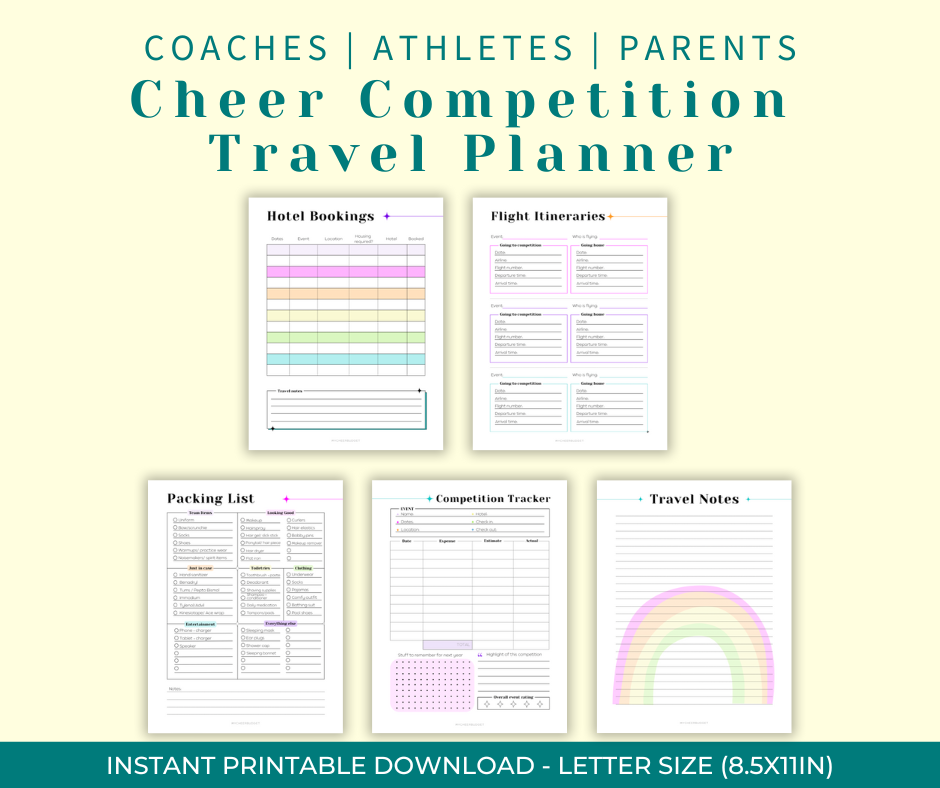 Cheer travel planner digital download