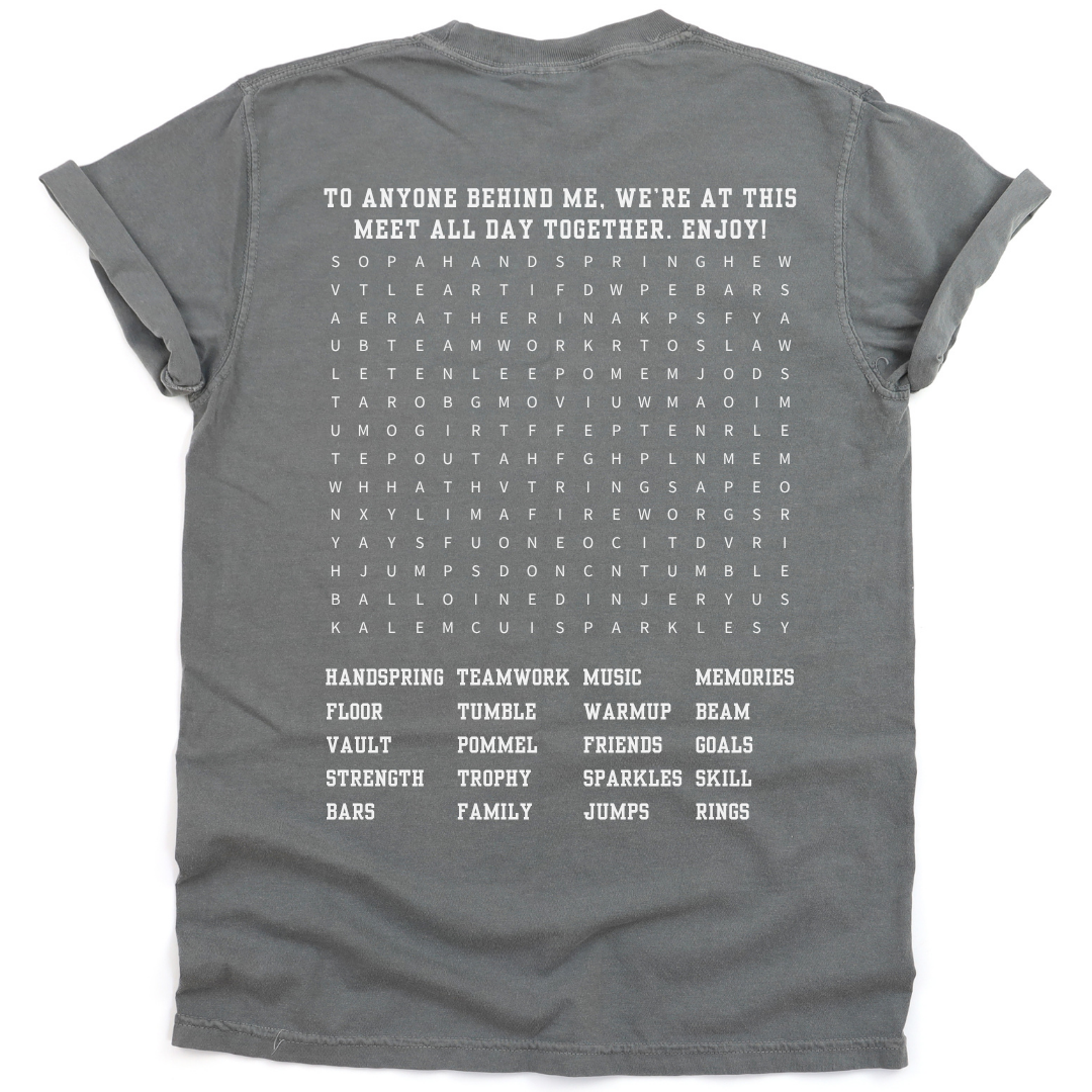 Gymnastics Meet Word Search - Personalized Premium T-shirt