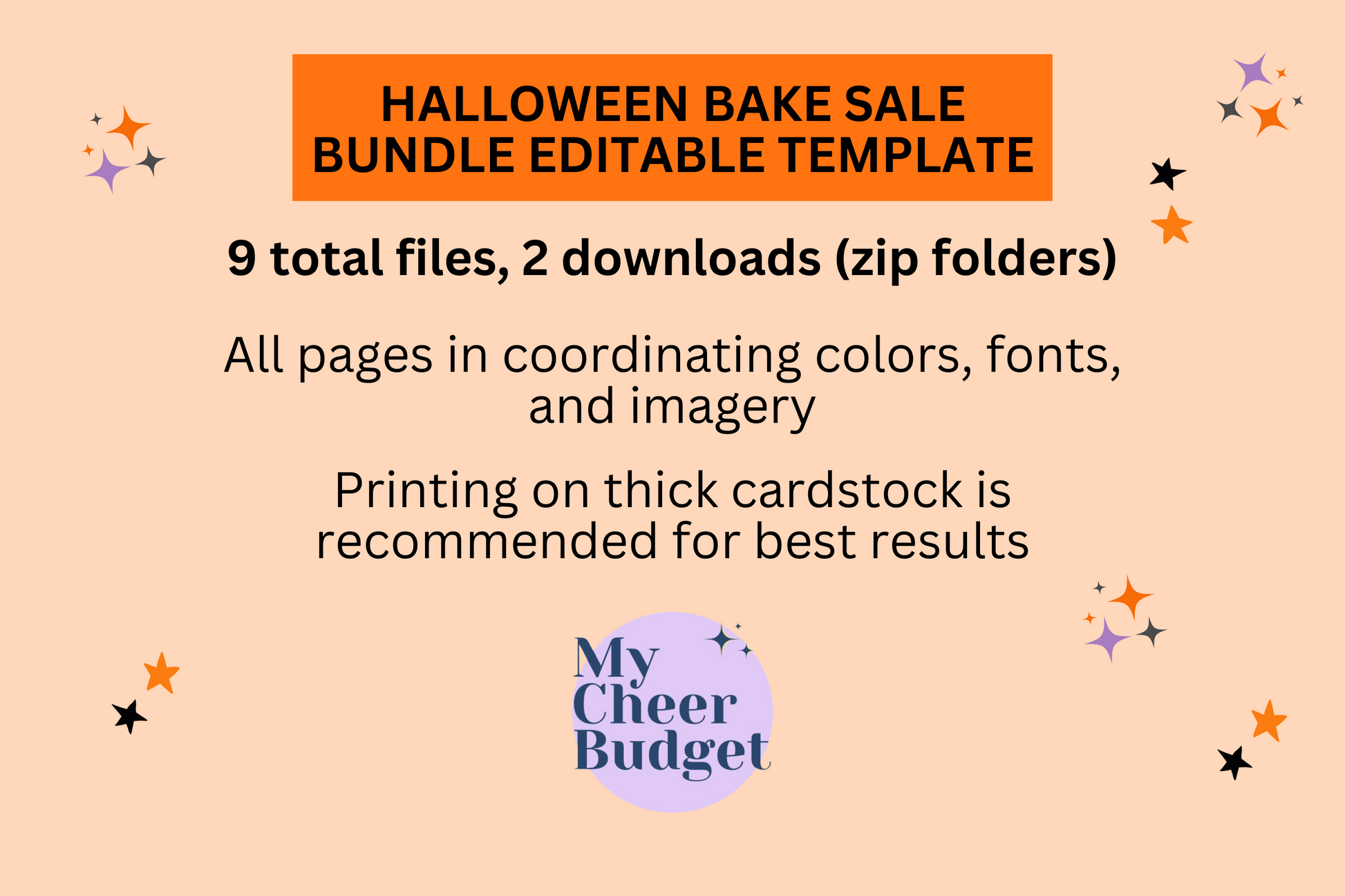 bake sale fundraiser halloween bundle printable