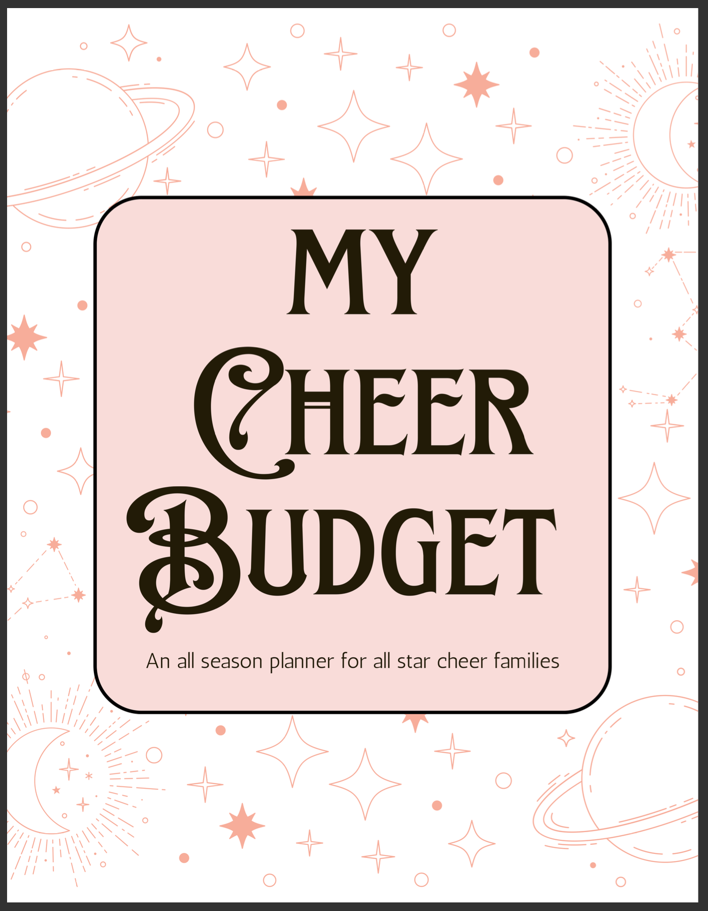 Boho Mystical Cheer Parent Budget Workbook | Digital Download