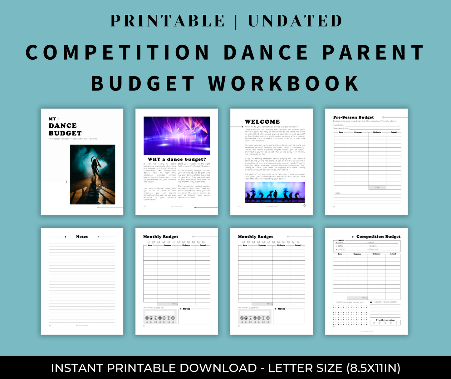 Competition Dance Budget Workbook | Digital Download