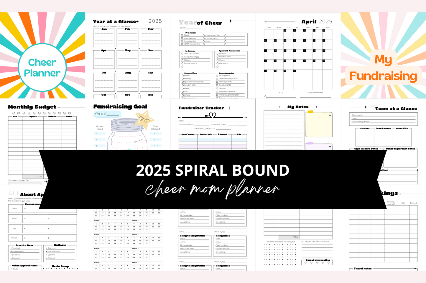 2025 ultimate planner for cheer moms spiral bound