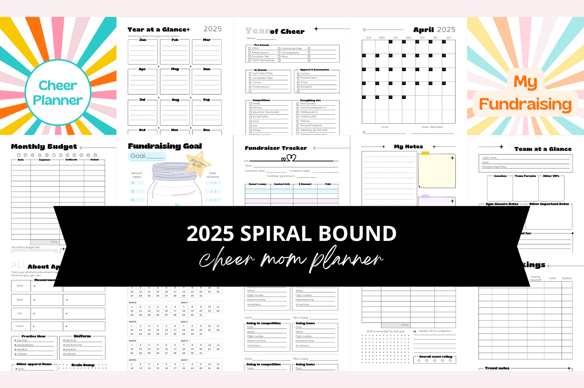 2025 ultimate planner for cheer moms spiral bound