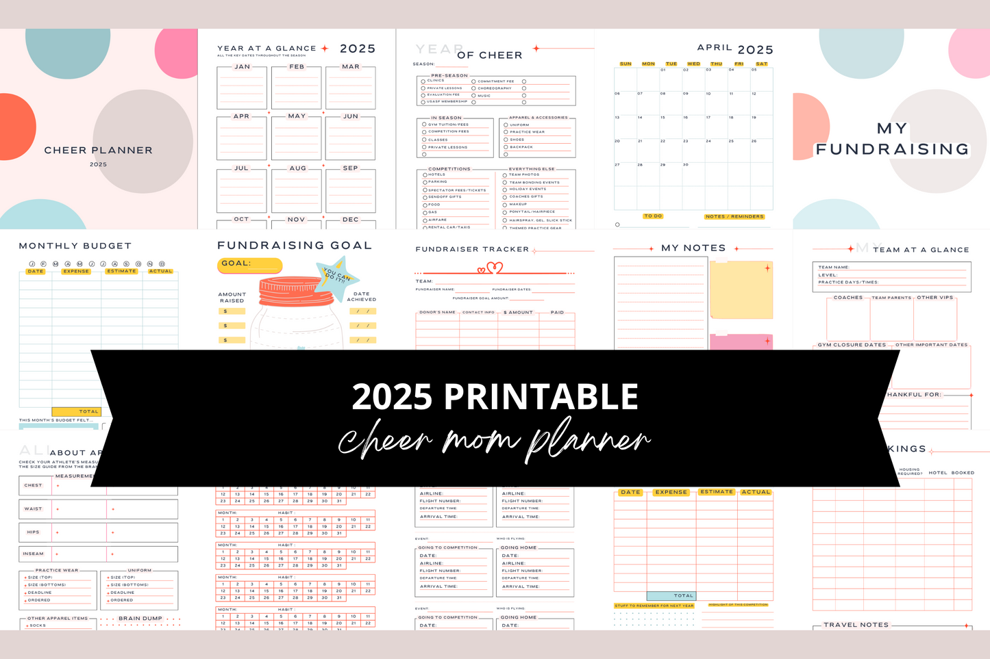 cheer mom ultimate planner 2025 printable