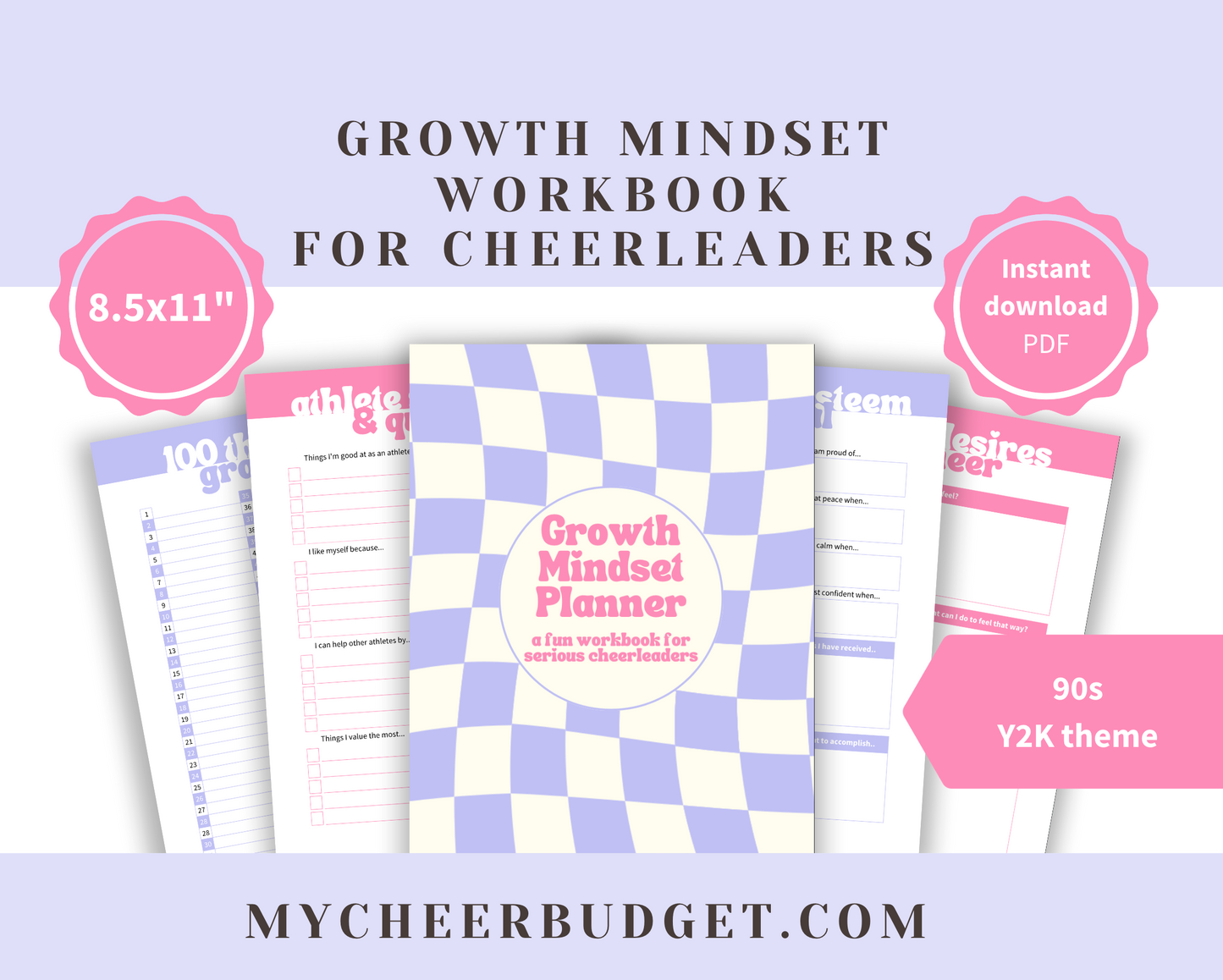 growth mindset workbook for cheerleaders, printable pdf