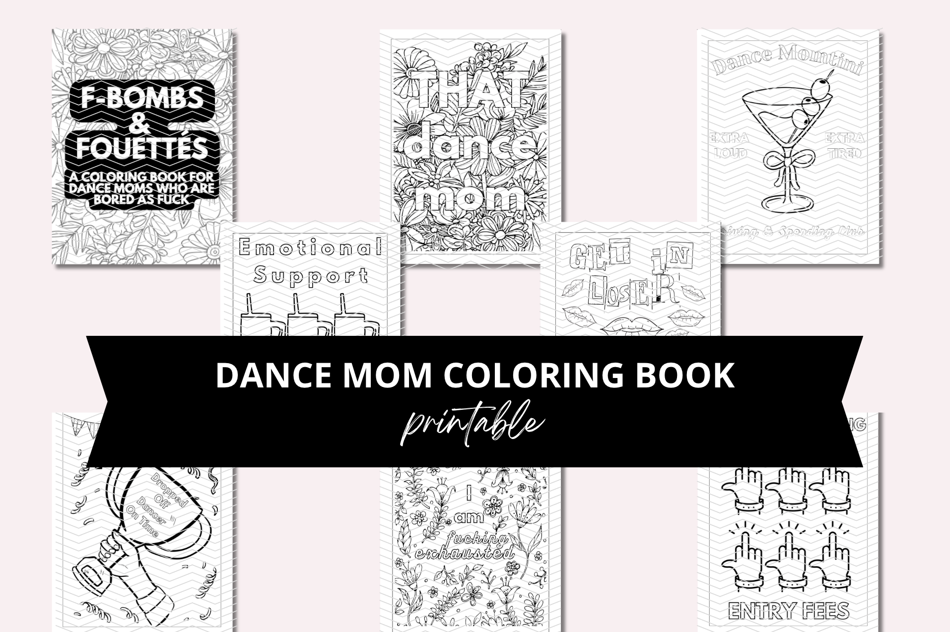 adult coloring book for dance moms, swear word coloring pages