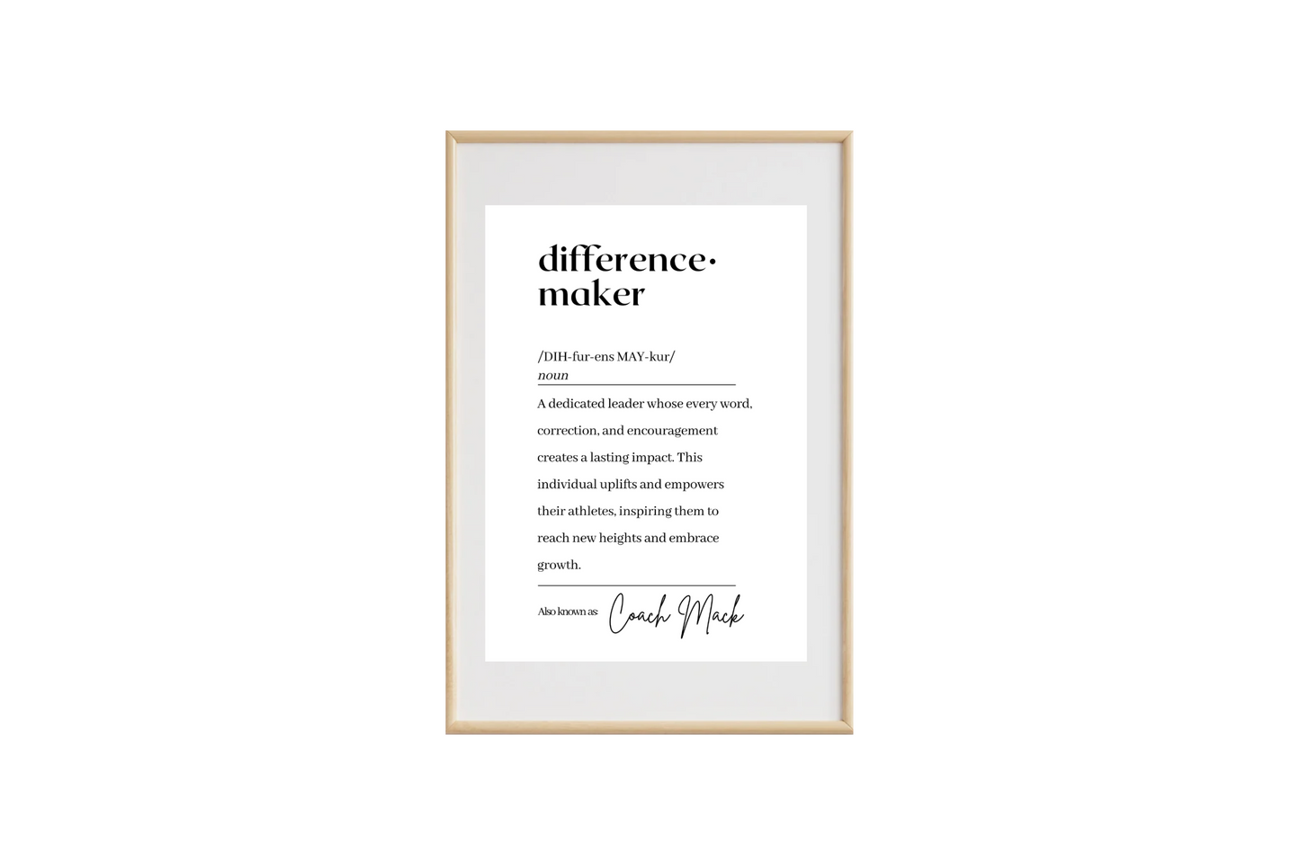 Difference Maker Personalized Wall Art | Digital Download