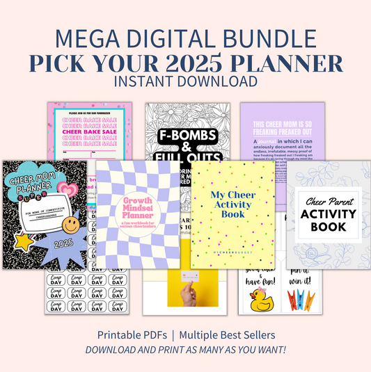 cheer mom planner and digital download bundle, printable special for Black Friday 