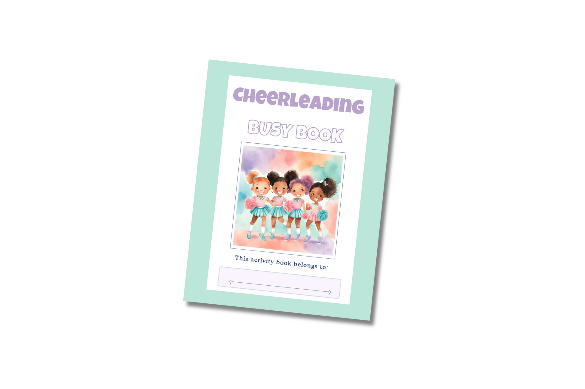 cheerleading themed busy book, printable quiet activity for Montessori toddlers and homeschool