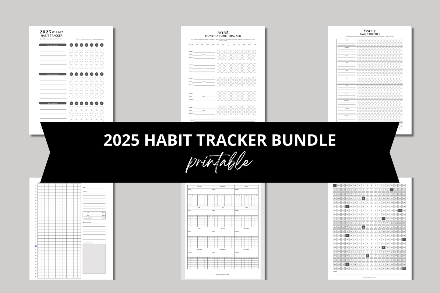 2025 Habit Trackers | Digital Download