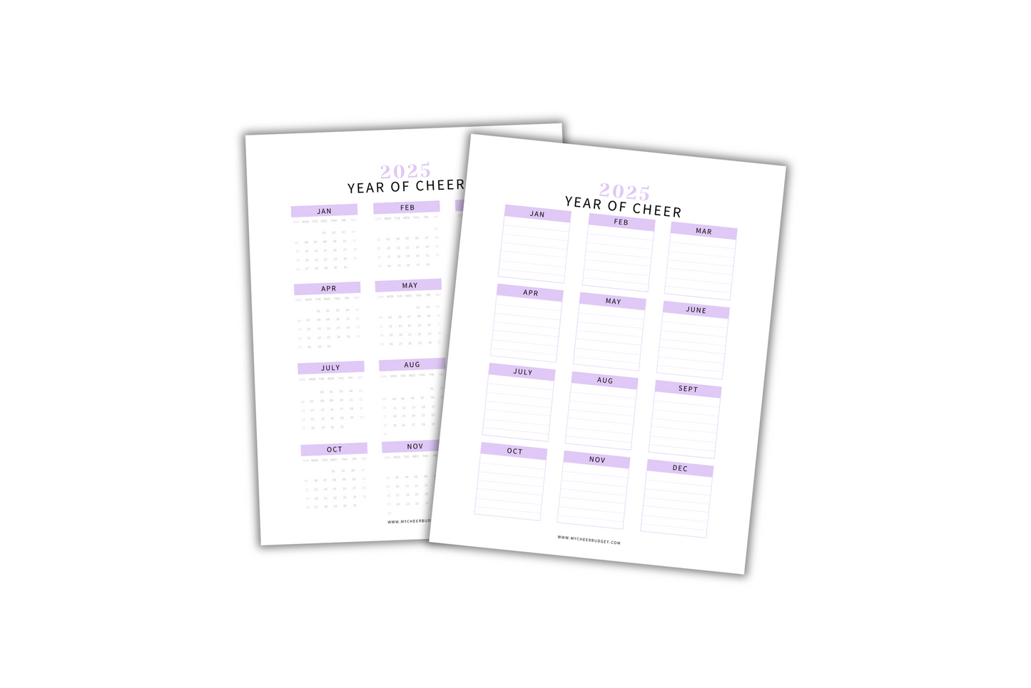 Printable 2025 cheer mom planner digital download