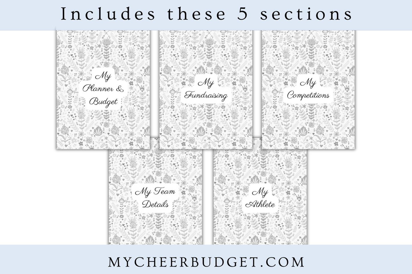 Blue and Bougie Cheer Mom Planner Undated | Spiral Bound