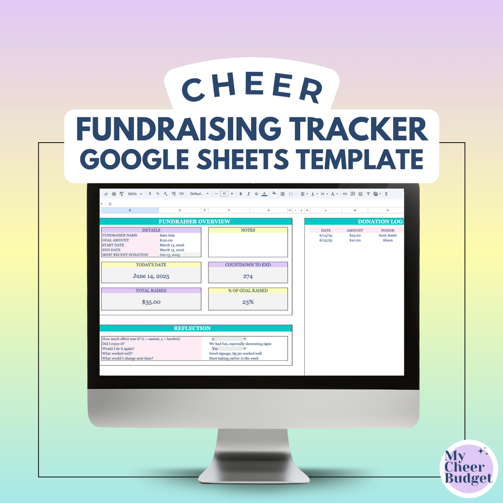 Fundraising Tracker | Google Sheets Template – My Cheer Budget